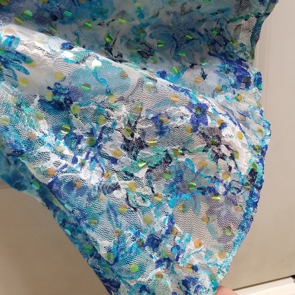 Justice Girls Dress Blue Sequin Sparkles Size 12 - Picture 5 of 7